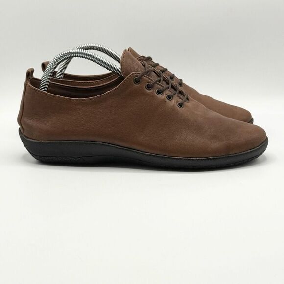 Sole Terra Lotus 2.0 Leather Lace Up Loafers in Dark Saddle Brown - Women’s US 8 - Picture 1 of 11